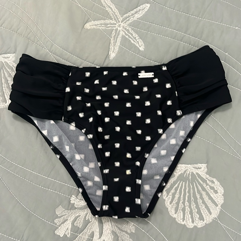 LASCANA HIGH RISE BATHING SUIT BOTTOM /SIZE EUR MED 36D /BLACK & WHITE SQUARES